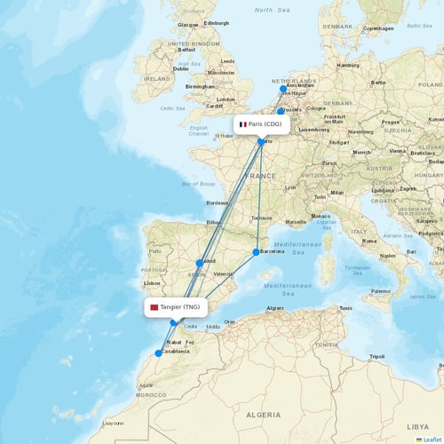Air Arabia Maroc flights between Tangier and Paris