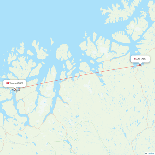 Wideroe flights between Tromso and Alta