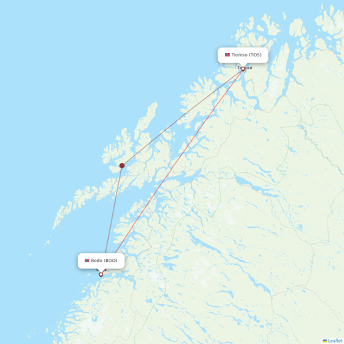 Wideroe flights between Tromso and Bodo