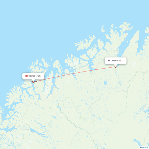 Danish Air flights between Tromso and Lakselv