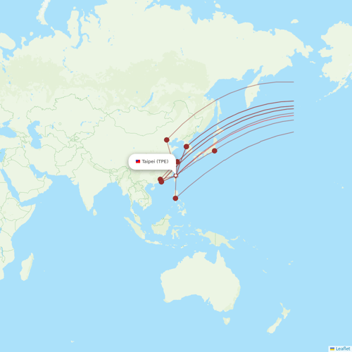 China Airlines flights between Taipei and Los Angeles