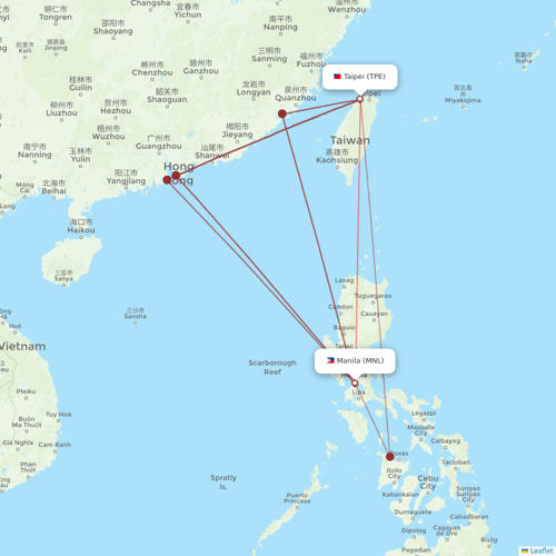 Royal Air Charter flights between Taipei and Manila