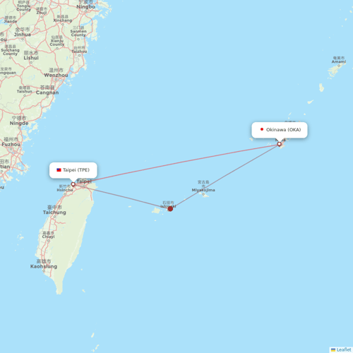 China Airlines flights between Taipei and Okinawa