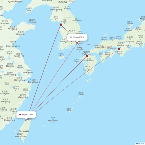 Jeju Air flights between Taipei and Busan