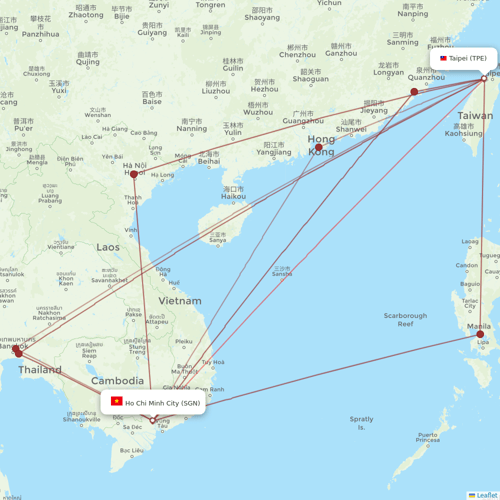 China Airlines flights between Taipei and Ho Chi Minh City