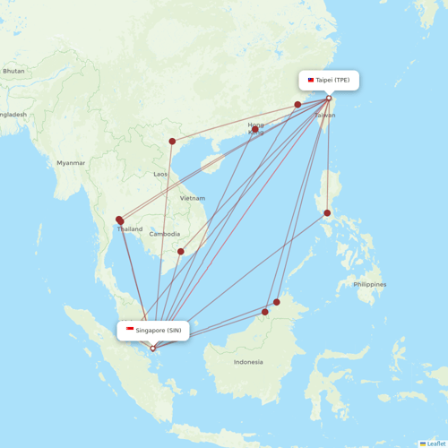 EVA Air flights between Taipei and Singapore