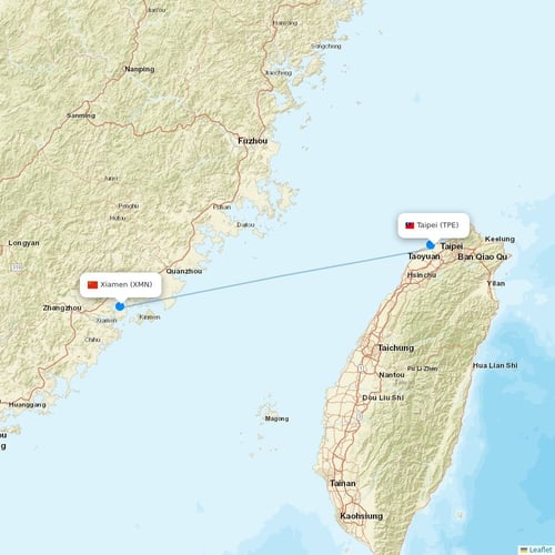 Mandarin Airlines flights between Taipei and Xiamen