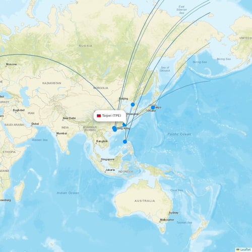 EVA Air flights between Taipei and Toronto