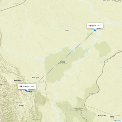 21 Air flights between Tarapoto and Iquitos