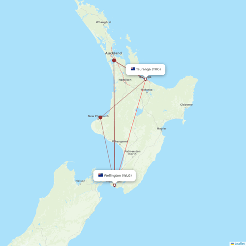 Air New Zealand flights between Tauranga and Wellington
