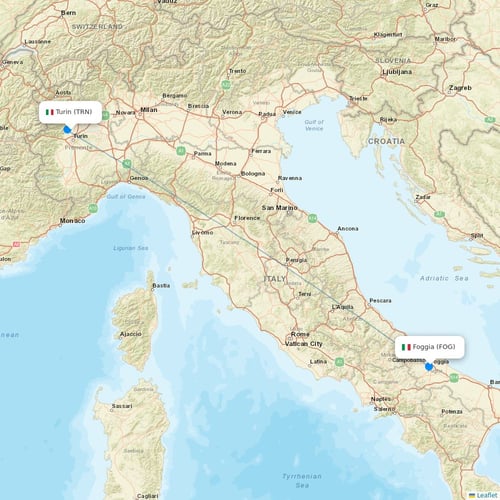 Lumiwings flights between Turin and Foggia