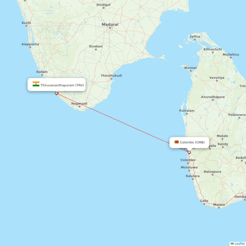 SriLankan Airlines flights between Thiruvananthapuram and Colombo