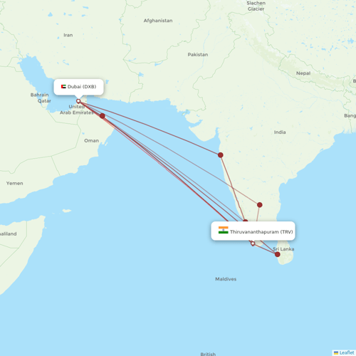 Air India Express flights between Thiruvananthapuram and Dubai