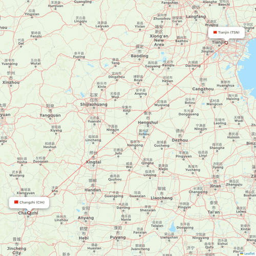 Gestair flights between Tianjin and Changzhi