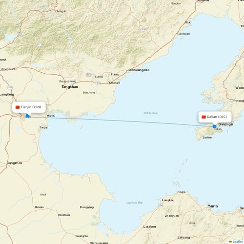 Tianjin Airlines flights between Tianjin and Dalian
