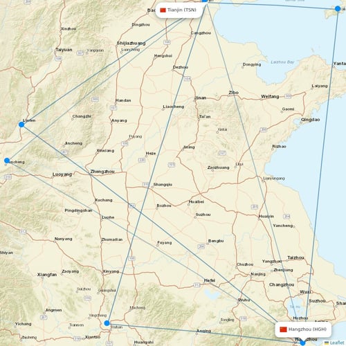 Okay Airways flights between Tianjin and Hangzhou