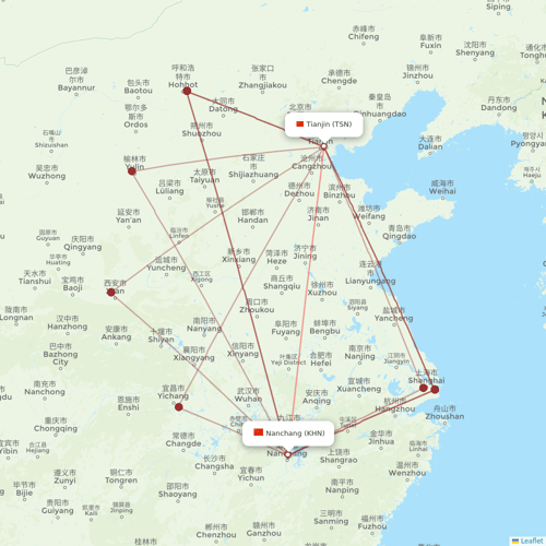Jiangxi Airlines flights between Tianjin and Nanchang