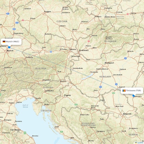 Med View Airlines flights between Timisoara and Munich