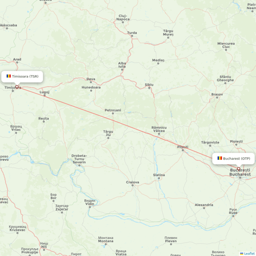 TAROM flights between Timisoara and Bucharest