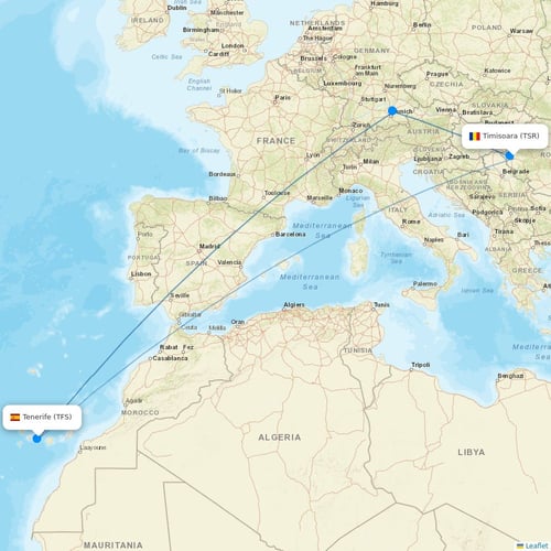 Astra Airlines flights between Timisoara and Tenerife