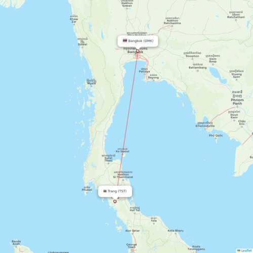 Thai Lion Air flights between Trang and Bangkok
