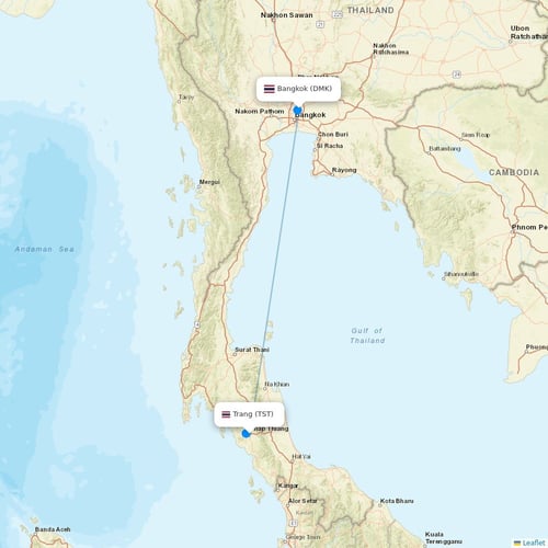 Thai Lion Air flights between Trang and Bangkok