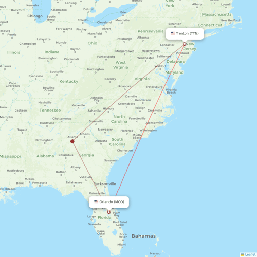 Frontier Airlines flights between Trenton and Orlando