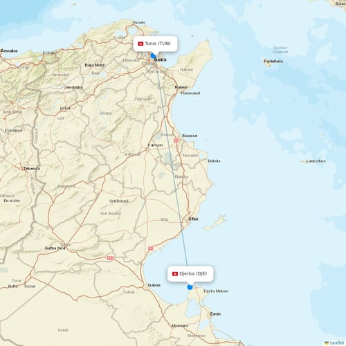 Tunisair Express flights between Tunis and Djerba