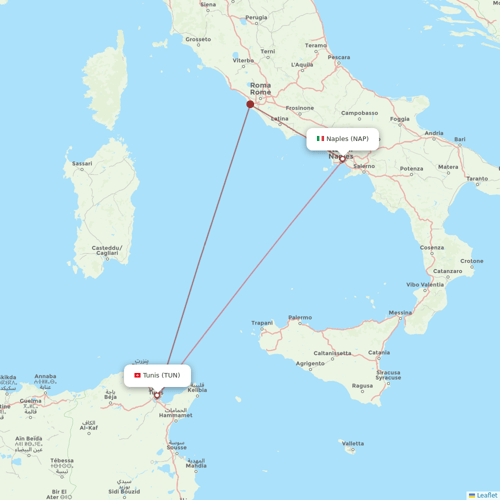 Tunisair Express flights between Tunis and Naples