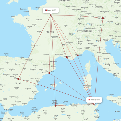 Transavia France flights between Tunis and Paris