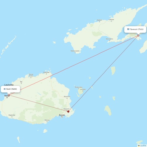 Fiji Airways flights between Taveuni and Nadi