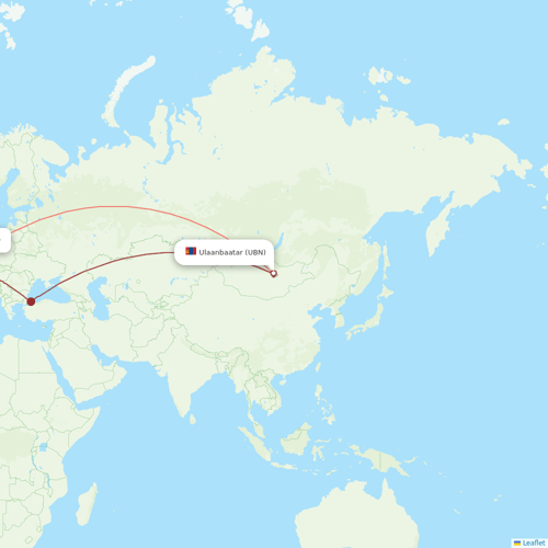 Miat - Mongolian Airlines flights between Ulaanbaatar and Frankfurt