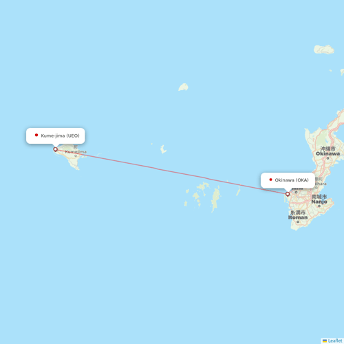 Japan Transocean Air flights between Kume-jima and Okinawa