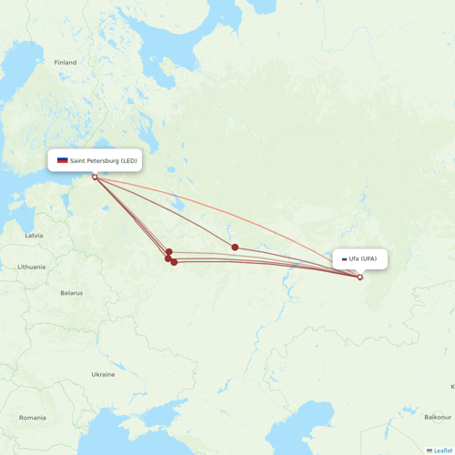 Nordwind Airlines flights between Ufa and Saint Petersburg