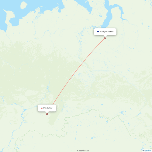 Yamal Airlines flights between Ufa and Nadym