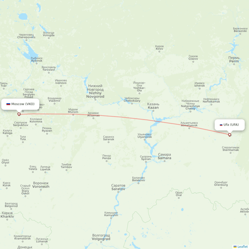 UTair flights between Ufa and Moscow