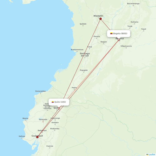AVIANCA flights between Quito and Bogota