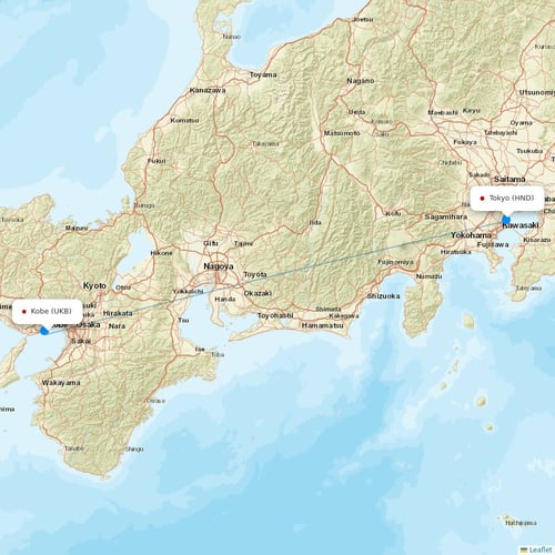 Skymark Airlines flights between Kobe and Tokyo