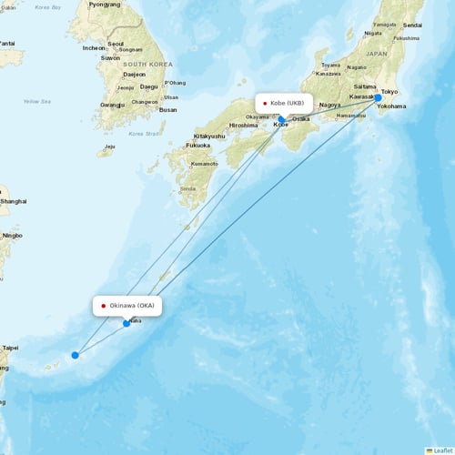 Skymark Airlines flights between Kobe and Okinawa