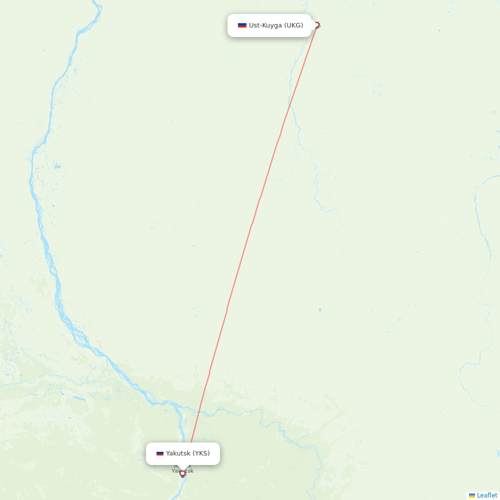 Polar Airlines flights between Ust-Kuyga and Yakutsk