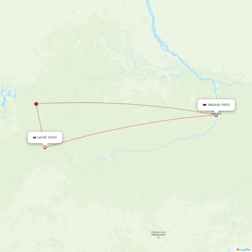 IrAero flights between Lensk and Yakutsk