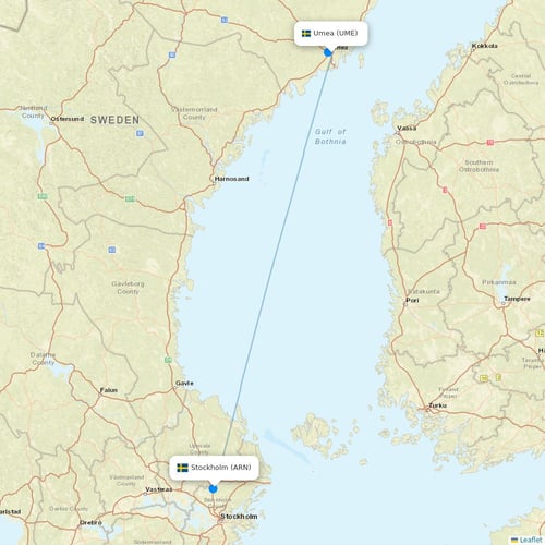 Scandinavian Airlines flights between Umea and Stockholm