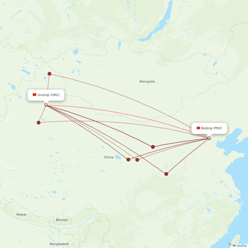 China Southern Airlines flights between Urumqi and Beijing