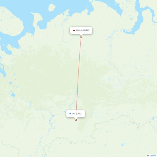 UVT Aero flights between Usinsk and Ufa