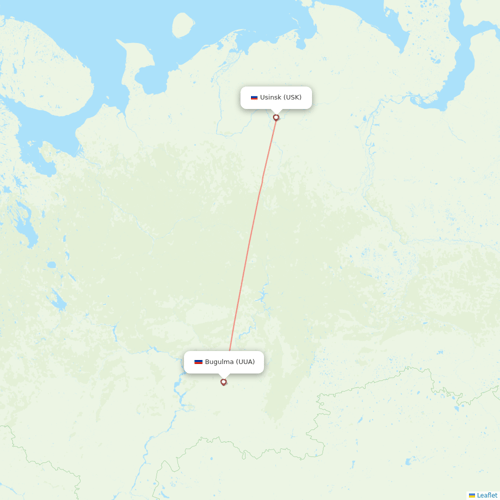 UVT Aero flights between Usinsk and Bugulma