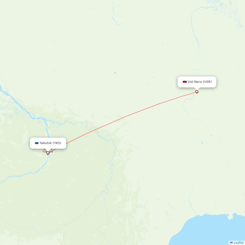 Yakutia flights between Ust-Nera and Yakutsk