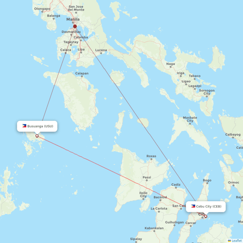 Philippine Airlines flights between Busuanga and Cebu City