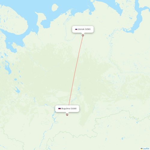 UVT Aero flights between Bugulma and Usinsk