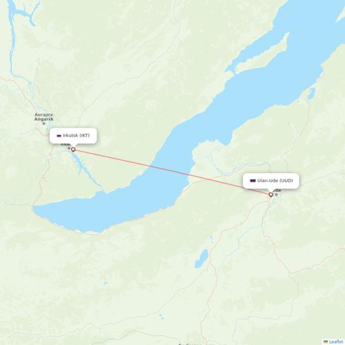 IrAero flights between Ulan-Ude and Irkutsk