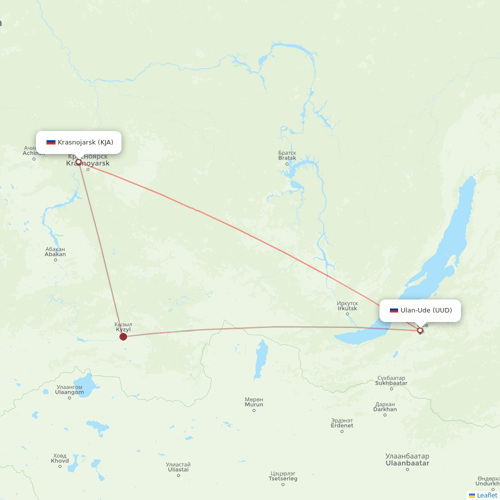 Yakutia flights between Ulan-Ude and Krasnojarsk